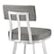 Armen Living Jinab Swivel Bar Stool in Brushed Stainless Steel with Gray Faux Leather 840254335295 - alternate 3